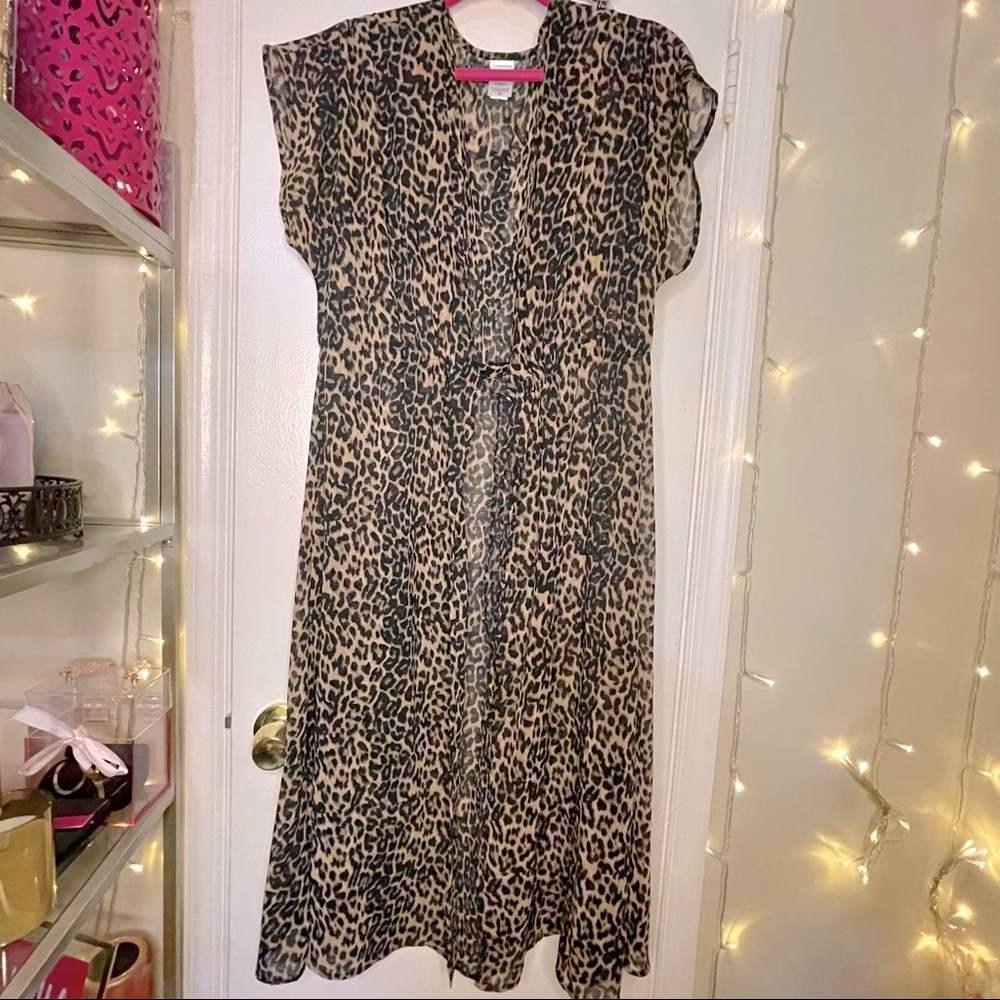 Leopard print cover up.